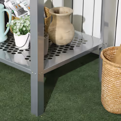Outsunny 2-Tier Plant Stand Storage Organizer Steel Display Shelf for Patio - Additional view 7