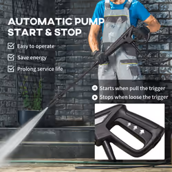 DURHAND Portable Power Washer 1800W, 150 Bar, 510 L/h for Garden, Car, Green