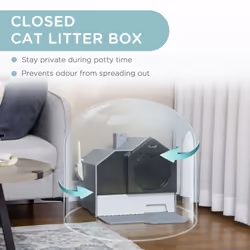 PawHut Hooded Cat Litter Tray w/ Scoop, Drawer Pan, Handle, Deodorants - Additional view 4