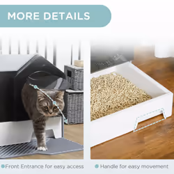 PawHut Hooded Cat Litter Tray w/ Scoop, Drawer Pan, Handle, Deodorants - Additional view 5