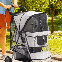 PawHut Dog Stroller Rain Cover w/ Rear Entry, Cover, for Dog Pram