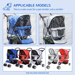 PawHut Dog Stroller Rain Cover w/ Rear Entry, Cover, for Dog Pram - Additional view 4