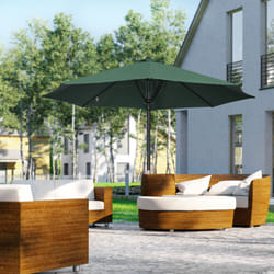 Outsunny Outdoor Market Table 3(m) Parasol Umbrella Sun Shade with 8 Ribs, Green