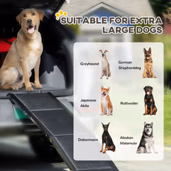 PawHut Folding Dog Ramp for XL Dogs w/ Non-Slip Surface, Portable Car Pet Ramp