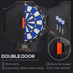 SPORTNOW Electronic Dartboard Set with Cabinet, 31 Games, for 8 Players - Additional view 5