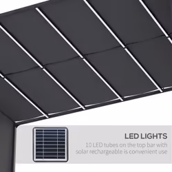 Outsunny 3 x 4m utdoor Garden Pergola with LED Lights Grey