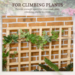 Outsunny 3 Tier Wooden Garden Planters with Trellis for Vine Climbing Plants