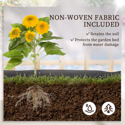 Outsunny 3 Tier Wooden Garden Planters with Trellis for Vine Climbing Plants - Additional view 4