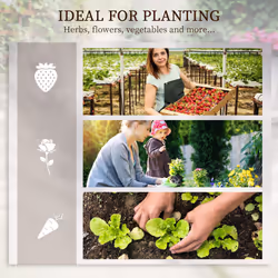 Outsunny 3 Tier Wooden Garden Planters with Trellis for Vine Climbing Plants - Additional view 5