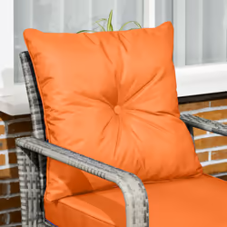 Outsunny 3 PCs PE Rattan Garden Sofa Set w/ 2 Chairs & Storage Table Orange - Additional view 6