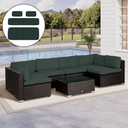 Outsunny Garden Rattan Sofa Set Polyester Cover Replacement No Cushion Grey