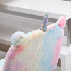 Vinsetto Fluffy Unicorn Office Chair w/ Swivel Wheel, Cute Desk Chair, Rainbow - Additional view 7