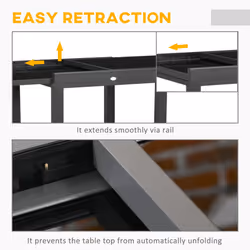 Outsunny Extendable Outdoor Dining Table Patio Table, Black