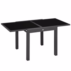 Outsunny Extendable Outdoor Dining Table Patio Table, Black - Additional view 8