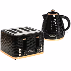 HOMCOM Kettle and Toaster Set 1.7L Rapid Boil Kettle & 4 Slice Toaster Black - Additional view 8