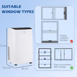 HOMCOM 14,000 BTU Portable Air Conditioner Unit with Remote, 24H Timer