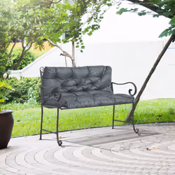 Outsunny 2 Seater Garden Bench Cushion Outdoor Seat Pad with Ties Dark Grey