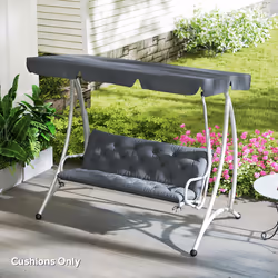 Outsunny 3 Seater Garden Bench Cushion Outdoor Seat Pad with Ties Dark Grey