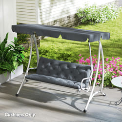 Outsunny 3 Seater Garden Bench Cushion Outdoor Seat Pad with Ties Dark Grey