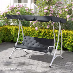 Outsunny 3 Seater Garden Bench Cushion Outdoor Seat Pad with Ties Dark Grey - Additional view 6