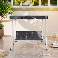 Outsunny 3 Seater Garden Bench Cushion Outdoor Seat Pad with Ties Dark Grey - Additional view 7