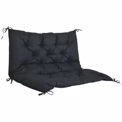 Outsunny 2 Seater Garden Bench Cushion Outdoor Seat Pad with Ties Black - Additional view 8