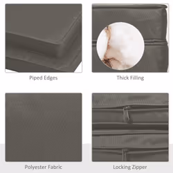 Outsunny 45 x 45cm Replacement Garden Seat Cushion Pad with Ties, Dark Grey