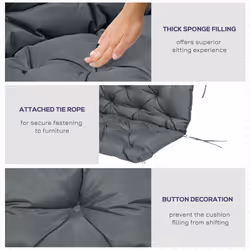 Outsunny Garden Bench Cushion 2 Seater Swing Chair Cushion Outdoor Seat Pad - Additional view 4