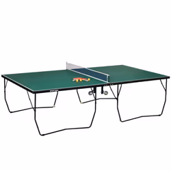 SPORTNOW 9FT Folding Table Tennis Table w/ 8 Wheels, for Indoors