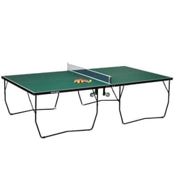 SPORTNOW 9FT Folding Table Tennis Table w/ 8 Wheels, for Indoors