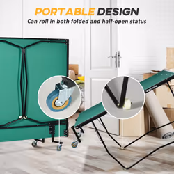 SPORTNOW 9FT Folding Table Tennis Table w/ 8 Wheels, for Indoors - Additional view 4