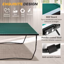 SPORTNOW 9FT Folding Table Tennis Table w/ 8 Wheels, for Indoors - Additional view 5