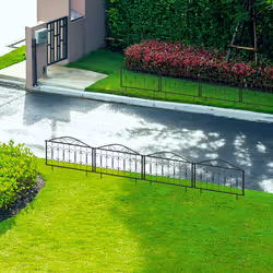 Outsunny Decorative Garden Fencing 4PCs Metal Border Edging - Additional view 5
