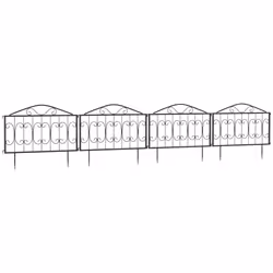 Outsunny Decorative Garden Fencing 4PCs Metal Border Edging - Additional view 8