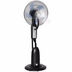 HOMCOM Pedestal Fan with Water Mist Spray Standing Fan w/ 2.8L Water Tank Black