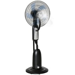 HOMCOM Pedestal Fan with Water Mist Spray Standing Fan w/ 2.8L Water Tank Black