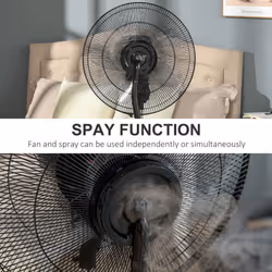 HOMCOM Pedestal Fan with Water Mist Spray Fan w/ 3.1L Water Tank Black - Additional view 8