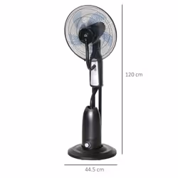 HOMCOM 18" Pedestal Fan with Water Mist Spray Standing Fan, 2.8L Tank Black