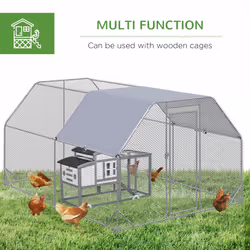 PawHut Chicken Run W/ Roof, Walk In Chicken Coop for 10-12 Chickens, Hen House - Additional view 4