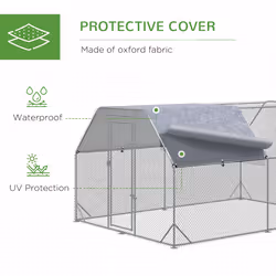 PawHut Chicken Run W/ Roof, Walk In Chicken Coop for 10-12 Chickens, Hen House - Additional view 5