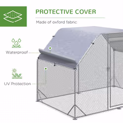 PawHut Chicken Run W/ Roof, Walk In Chicken Coop for 4-6 Chickens, Hen House - Additional view 5