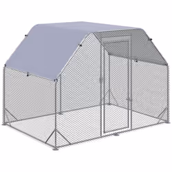 PawHut Chicken Run W/ Roof, Walk In Chicken Coop for 4-6 Chickens, Hen House - Additional view 8