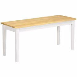 HOMCOM Wood Dining Bench Wooden Bench for 2 People, White - Additional view 8
