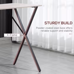 HOMCOM 120 cm Rectangular Breakfast Bar Table for 4 People, Steel Legs, White - Additional view 5