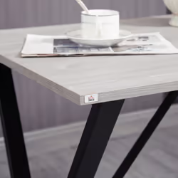 HOMCOM 120 cm Rectangular Breakfast Bar Table for 4 People, Steel Legs, White - Additional view 7