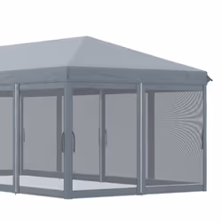 Outsunny 6 x 3m Pop Up Party Tent Canopy with 6 Removable Sidewalls Grey
