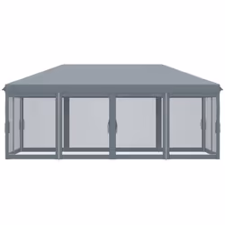 Outsunny 6 x 3m Pop Up Party Tent Canopy with 6 Removable Sidewalls Grey