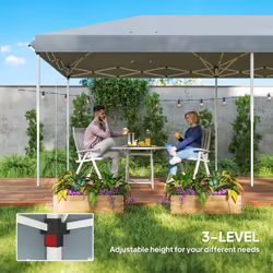 Outsunny 6 x 3m Pop Up Party Tent Canopy with 6 Removable Sidewalls Grey - Additional view 7