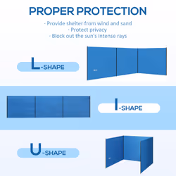 Outsunny Camping Windbreak Portable Wind Blocker Privacy Wall, 540cm x 150cm