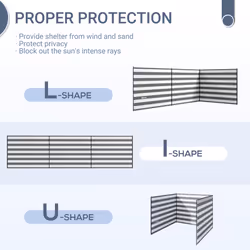 Outsunny Camping Windbreak Portable Wind Blocker Privacy Wall, 540cm x 150cm
